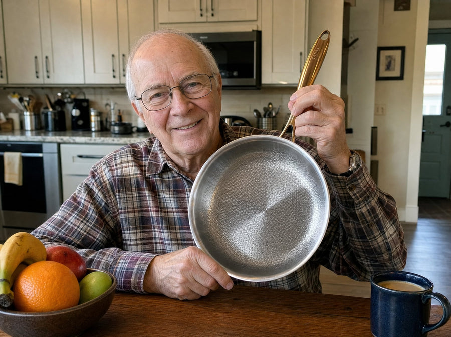 Customer holding his Taima pan at home