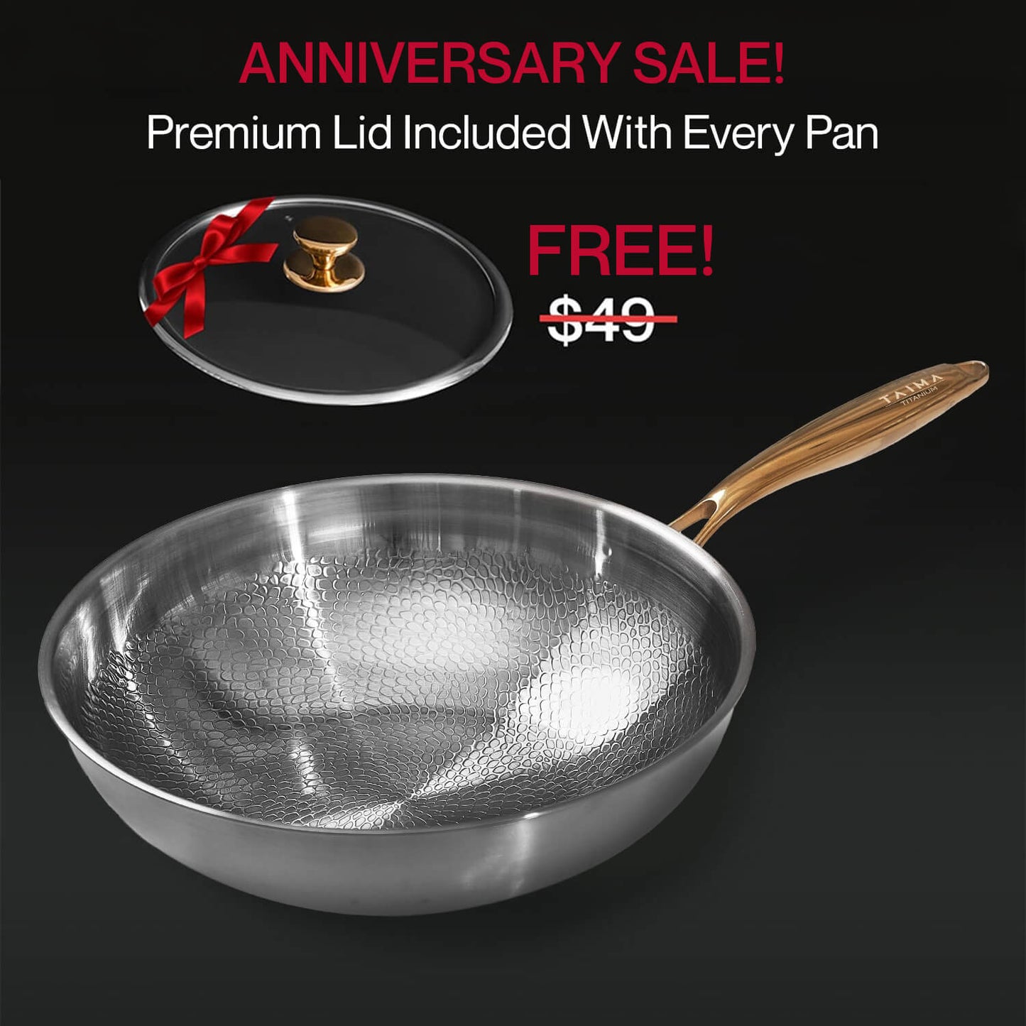 TAIMA Pure Titanium Wok Pan Pro