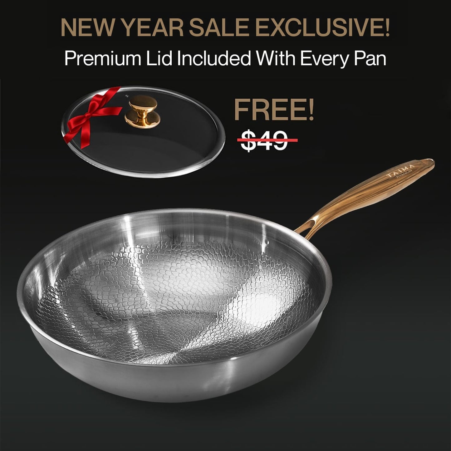 TAIMA Certified Pure Titanium Wok Pan Pro