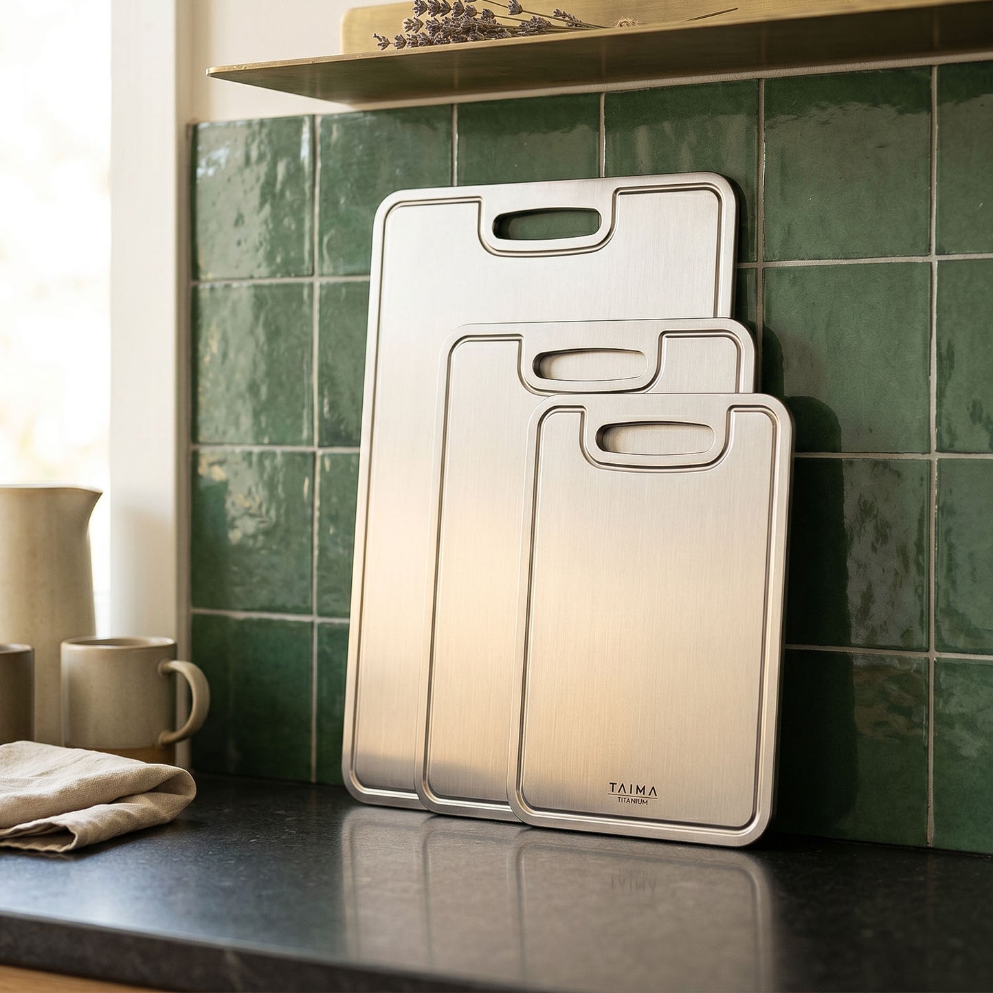 Complete Titanium Cutting Board Prep Set (3 Piece)