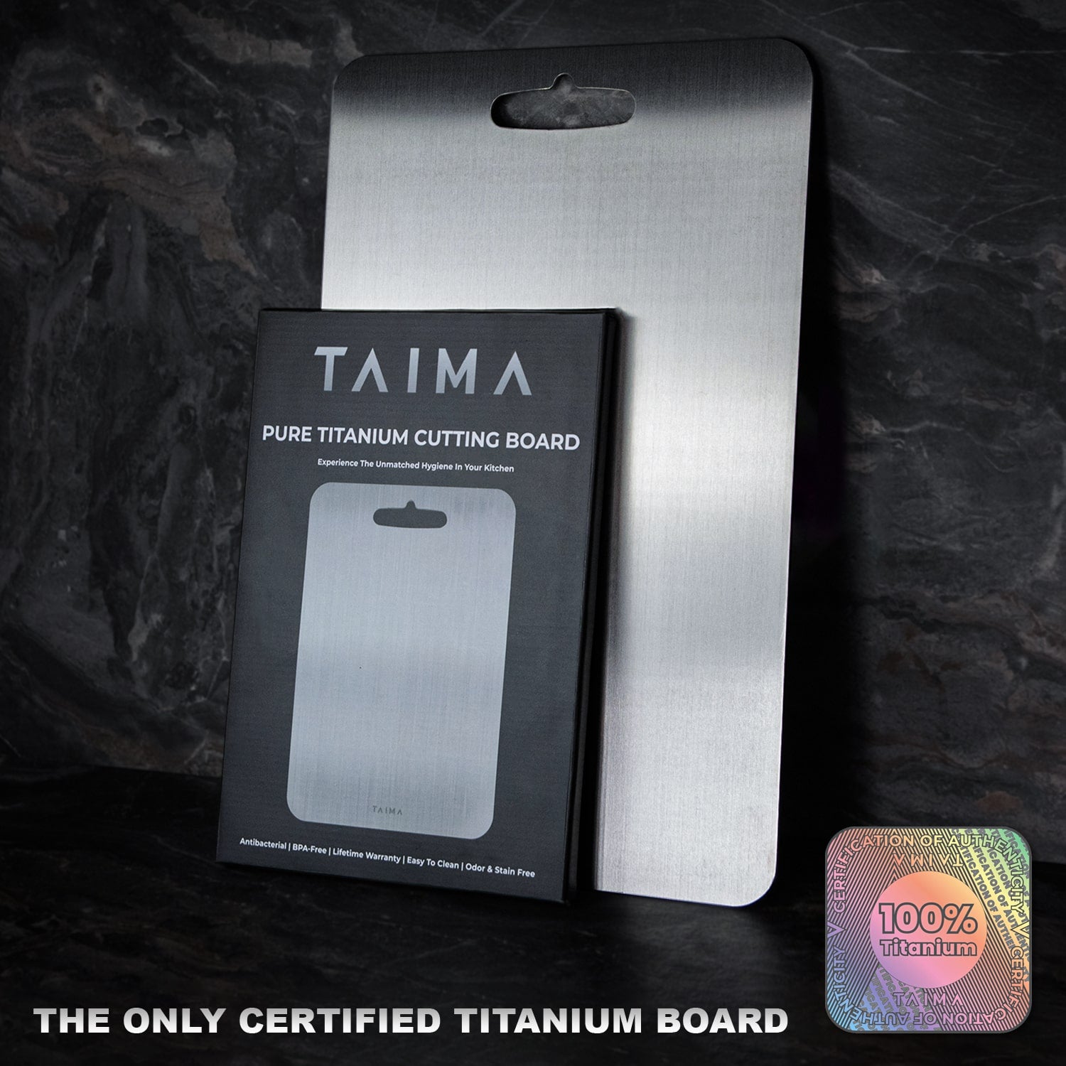 Taima™ 100% Pure Titanium Cutting Board - Large (18"x24")