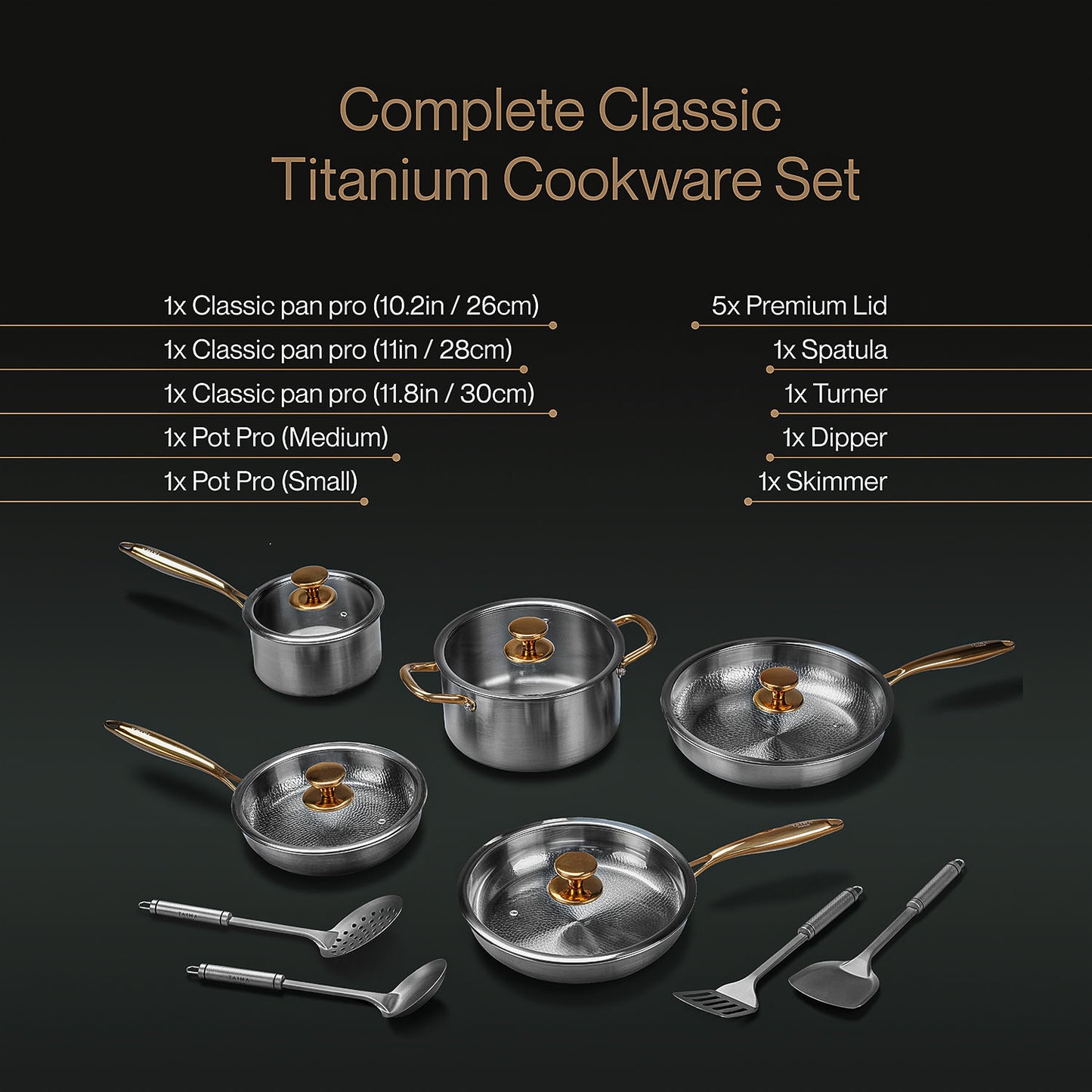 Complete Classic Titanium Cookware Set (14 Piece) - Special Offer