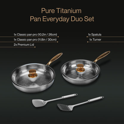 Pure Titanium Pan Everyday Duo Set (6 Piece) - Special Offer