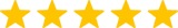 Five gold-outlined star icons arranged horizontally on a light gray background.