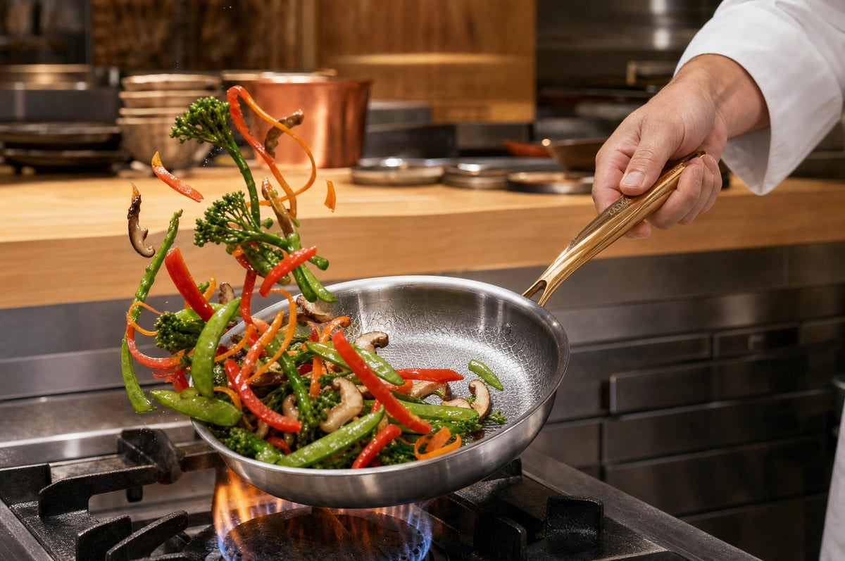 Vegetables tossed in the Taima pan