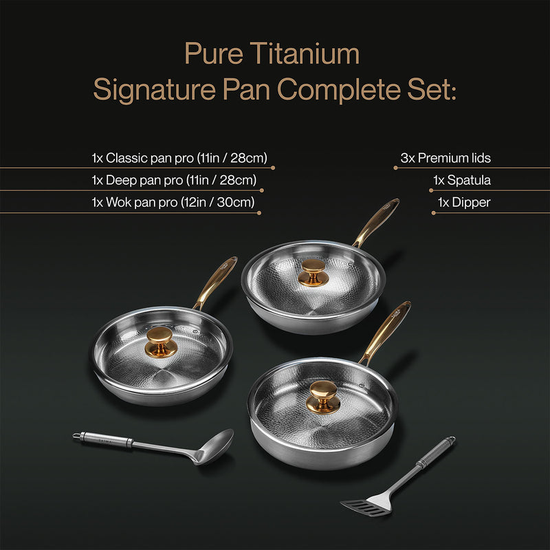Pure Titanium Complete Cookware Set (8 Pieces)