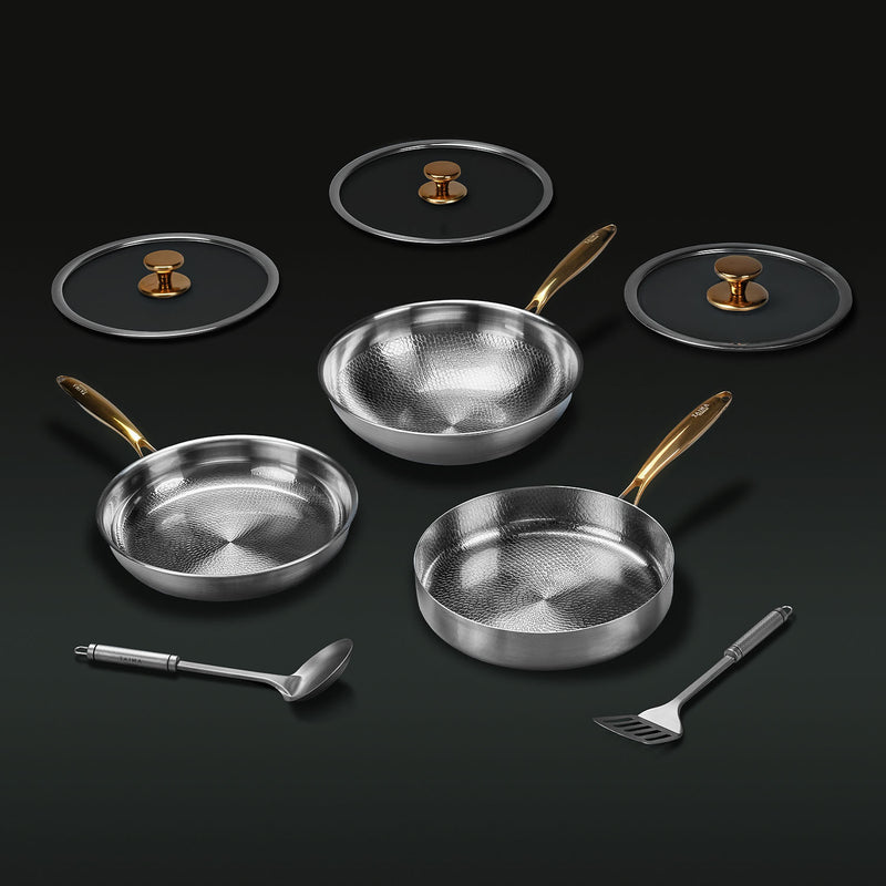 Pure Titanium Complete Cookware Set (8 Pieces)