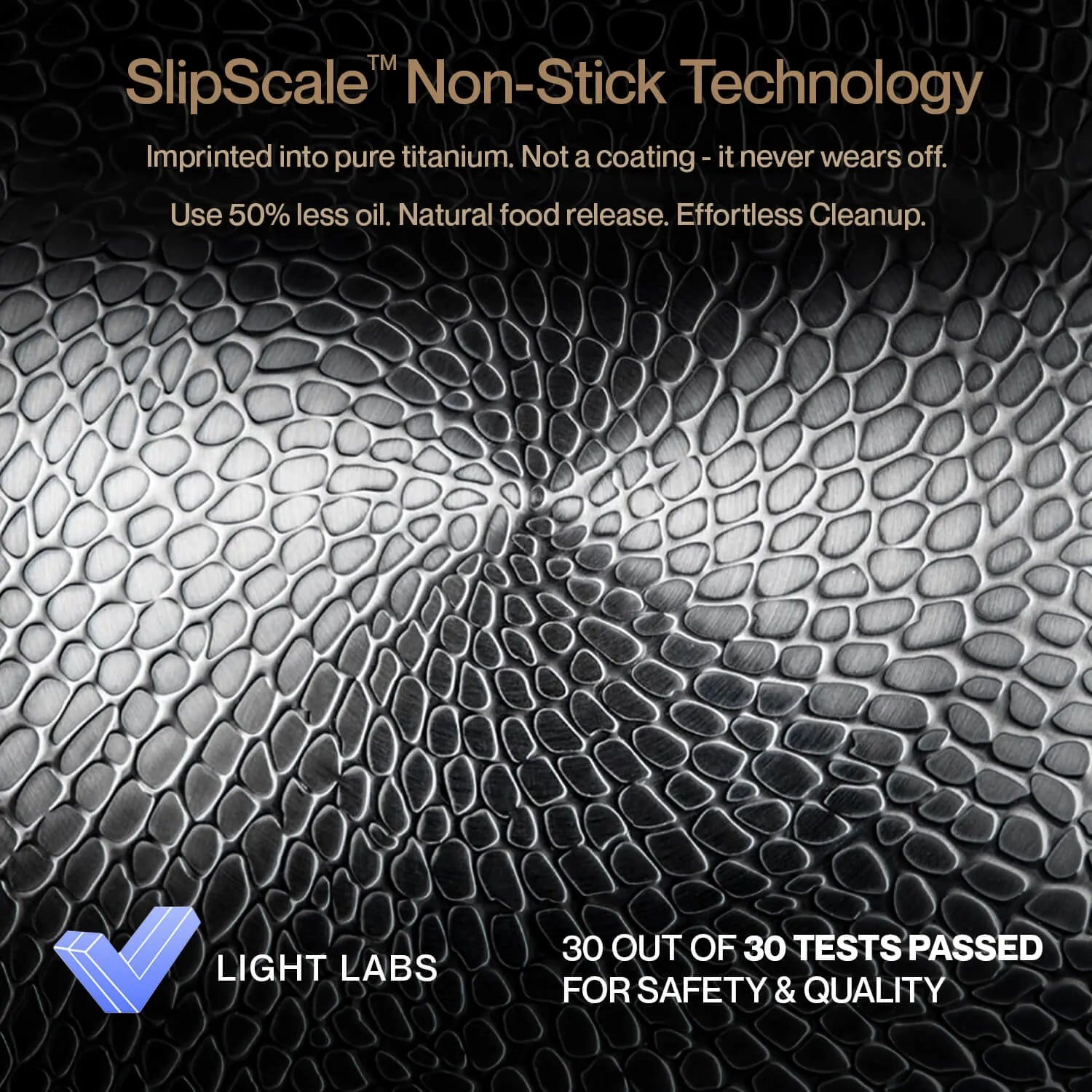 Textured surface with 'SlipScale Non-Stick Technology' and Light Labs branding.