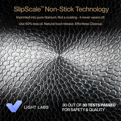 Textured surface with 'SlipScale Non-Stick Technology' and Light Labs branding.