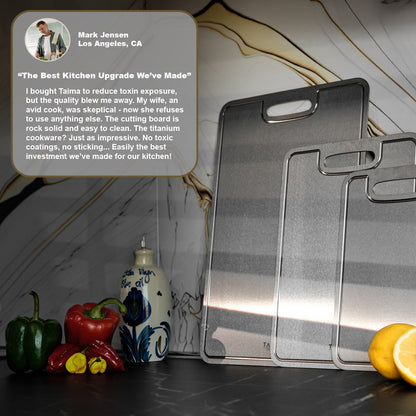 Certified Taima™ Pure Titanium Cutting Board - V2 Updated Design